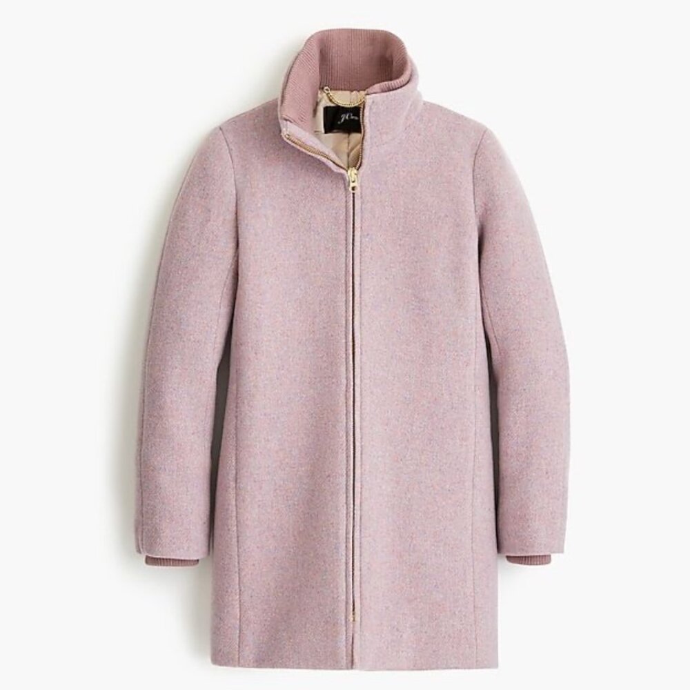J. Crew Lodge Coat in Italian Stadium-Cloth Wool, size 2, purple/pink